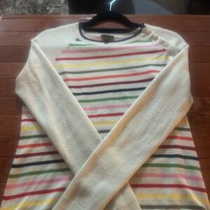 Talbots stripped crewneck pull over sweater